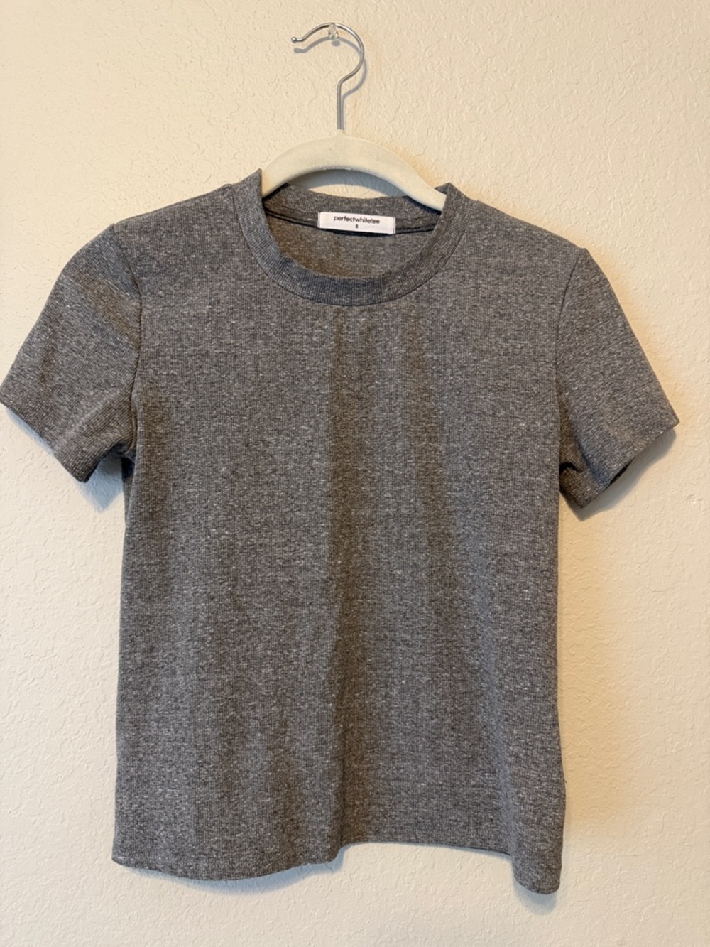 perfectwhitetee Women's Short Sleeve Tee in Heather Gray